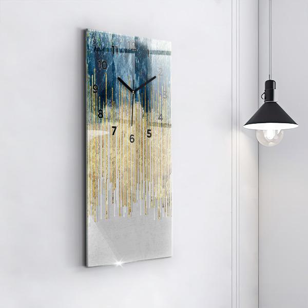 Zegar ścienny pionowy Dekoracyjny wzór i złoto