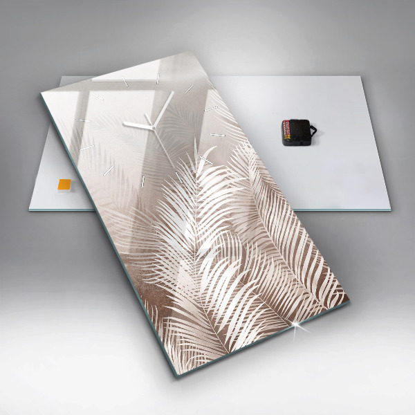 Zegar ścienny pionowy Tropikalne liście boho