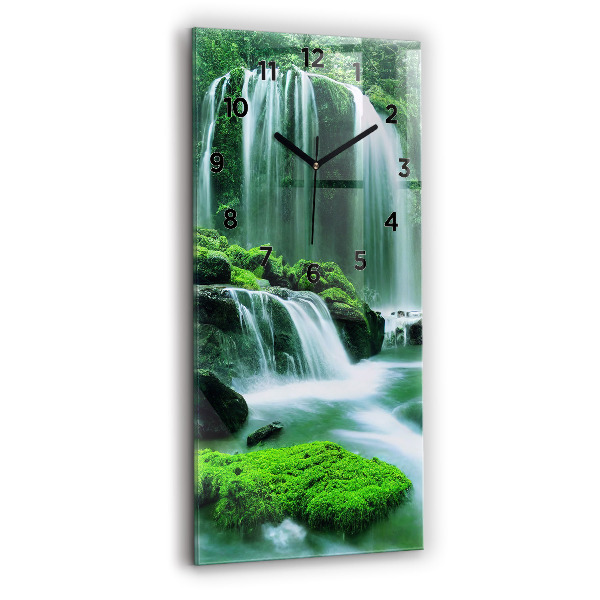 Zegar ścienny pionowy Wodospad wśród mchu