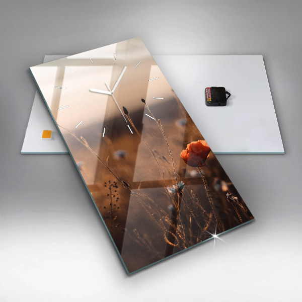 Zegar ścienny pionowy Pole wschód słońca