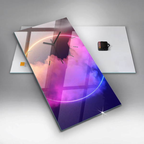 Zegar ścienny pionowy 3D dym abstrakcja