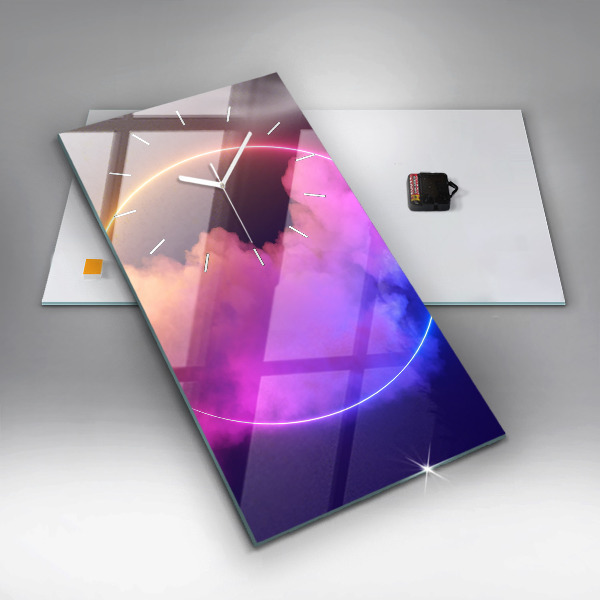 Zegar ścienny pionowy 3D dym abstrakcja