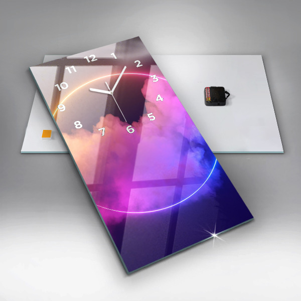 Zegar ścienny pionowy 3D dym abstrakcja