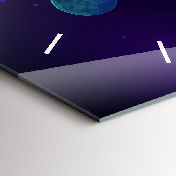 Zegar szklany pionowy Planety galaktyka