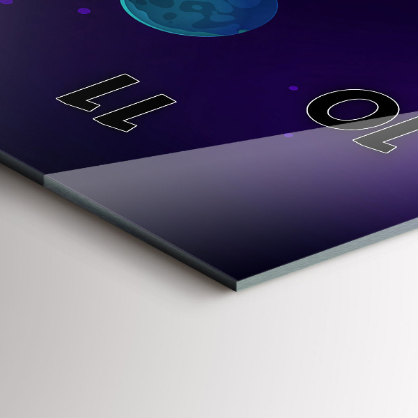 Zegar szklany pionowy Planety galaktyka