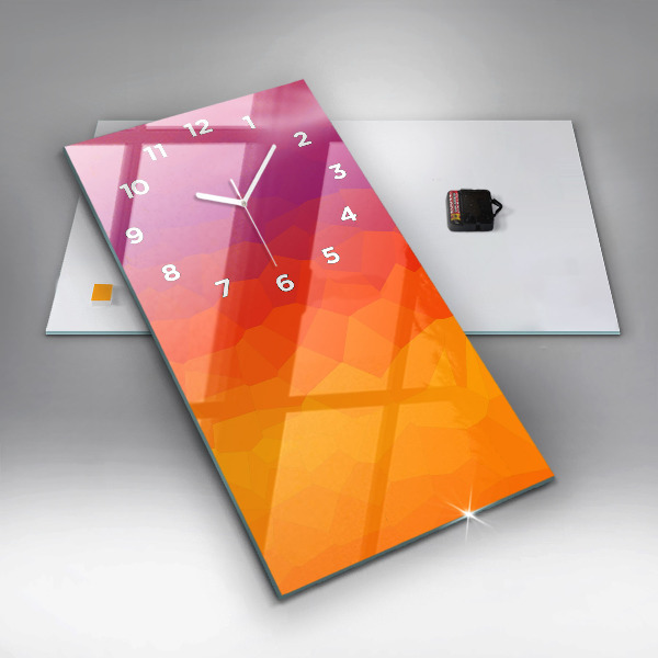 Zegar szklany pionowy Kolorowa abstrakcja