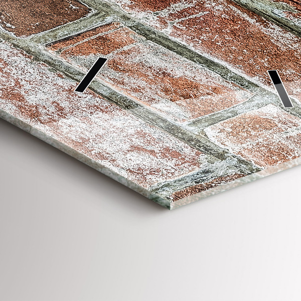 Zegar szklany pionowy Cegła mur