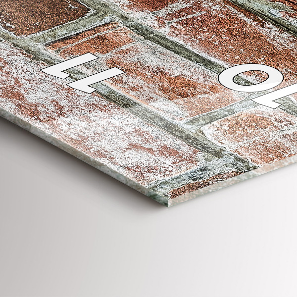 Zegar szklany pionowy Cegła mur