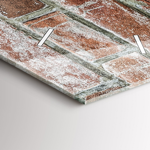 Zegar szklany pionowy Cegła mur