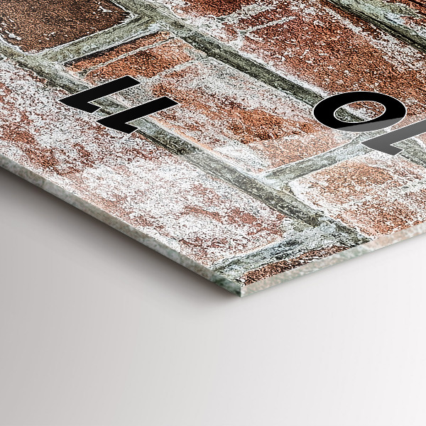 Zegar szklany pionowy Cegła mur