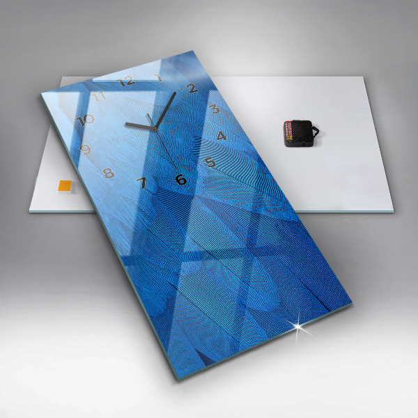 Zegar szklany pionowy Pióro ptaka