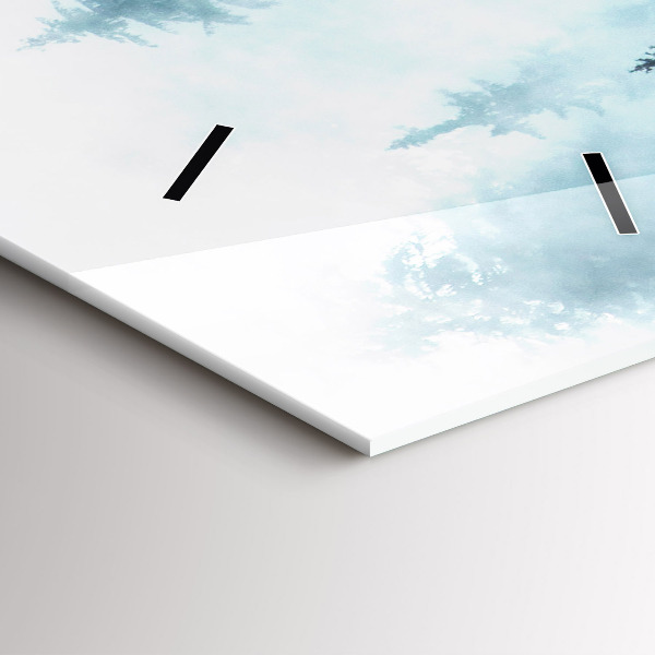 Zegar szklany pionowy Mglisty las