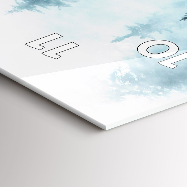 Zegar szklany pionowy Mglisty las