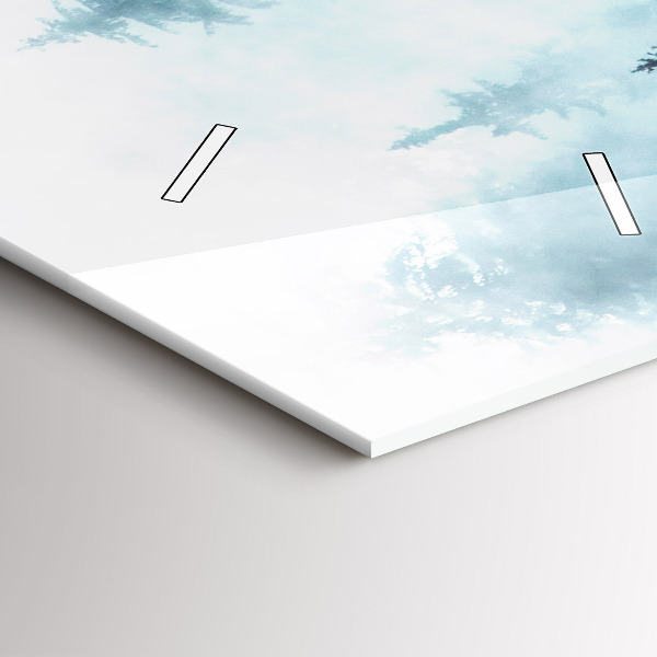 Zegar szklany pionowy Mglisty las