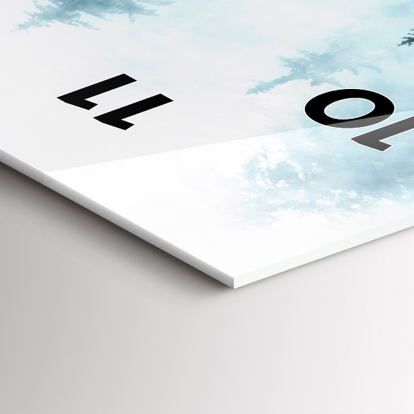 Zegar szklany pionowy Mglisty las