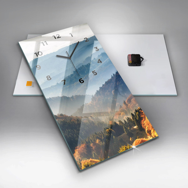 Zegar szklany pionowy Krajobraz górski