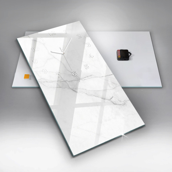 Zegar szklany pionowy Dekoracyjny marmur