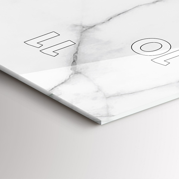 Zegar szklany pionowy Dekoracyjny marmur