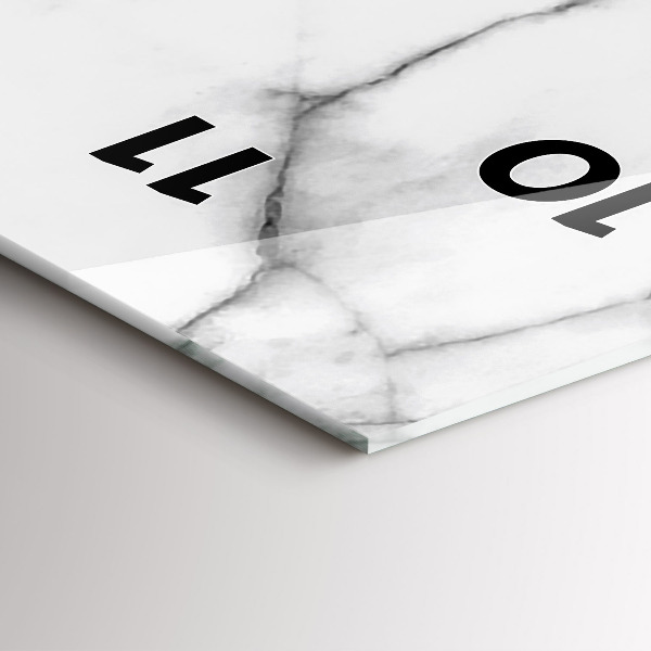 Zegar szklany pionowy Dekoracyjny marmur