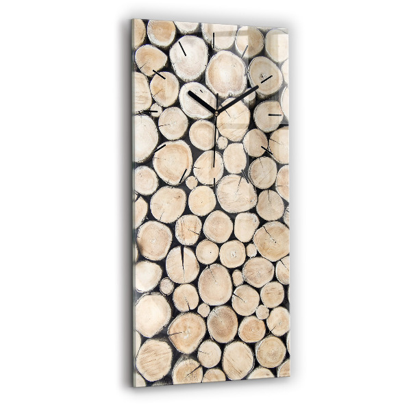 Zegar szklany pionowy Ścięte pieńki drzewa