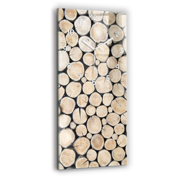 Zegar szklany pionowy Ścięte pieńki drzewa