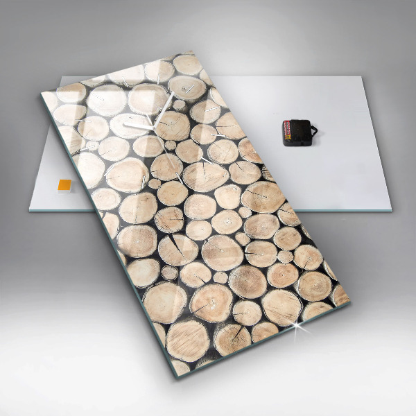 Zegar szklany pionowy Ścięte pieńki drzewa