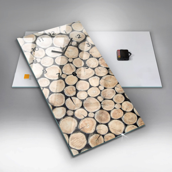 Zegar szklany pionowy Ścięte pieńki drzewa