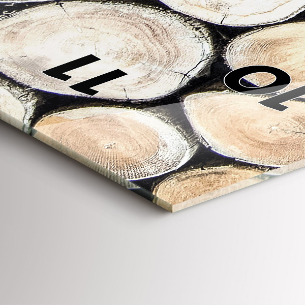 Zegar szklany pionowy Ścięte pieńki drzewa