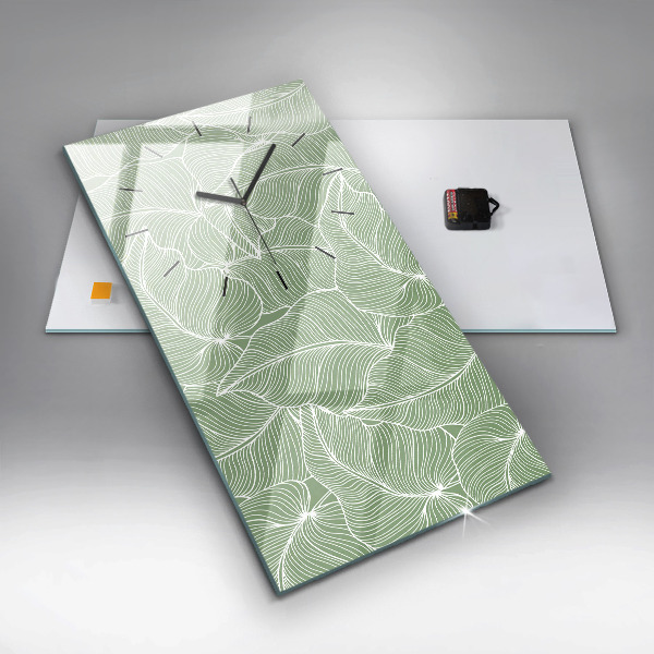 Zegar ścienny pionowy Liście natura wzór