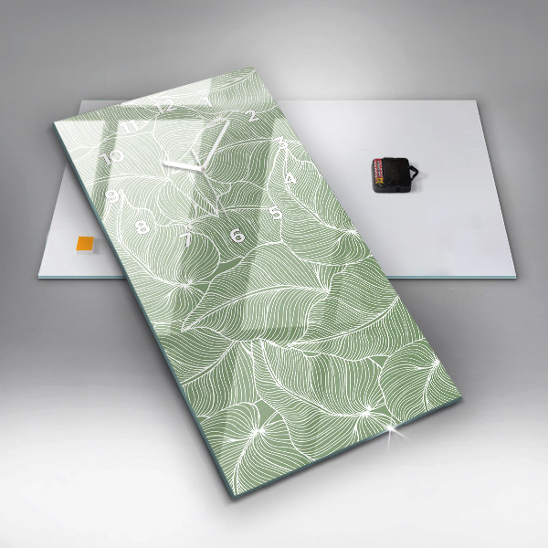 Zegar ścienny pionowy Liście natura wzór