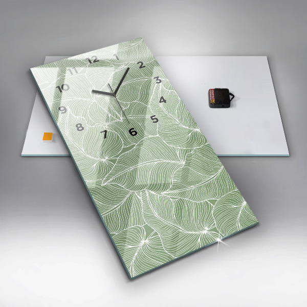 Zegar ścienny pionowy Liście natura wzór