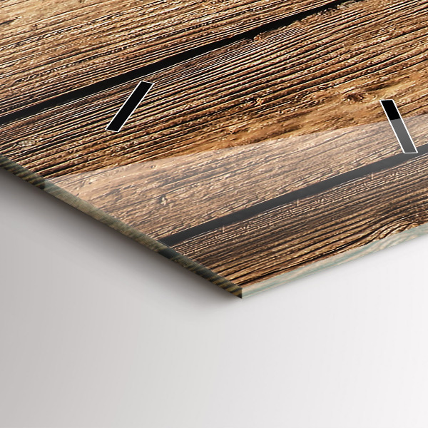 Zegar szklany pionowy Drewniane deski