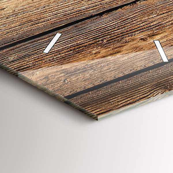 Zegar szklany pionowy Drewniane deski