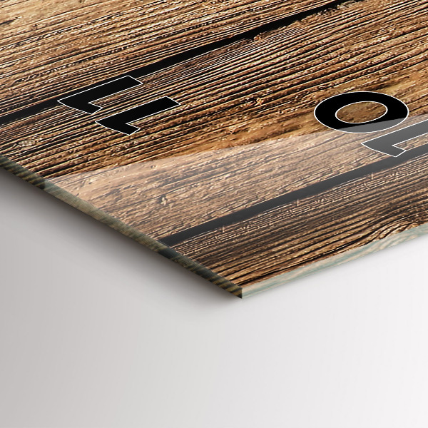 Zegar szklany pionowy Drewniane deski