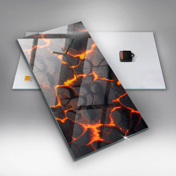 Zegar ścienny pionowy Lawa wulkan