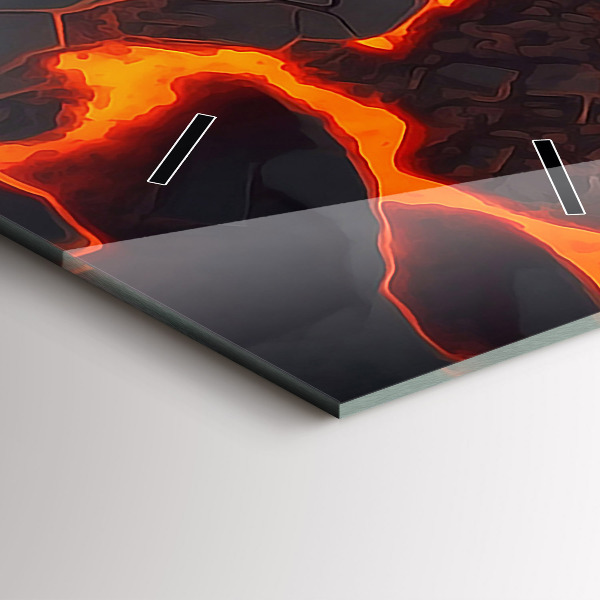 Zegar ścienny pionowy Lawa wulkan