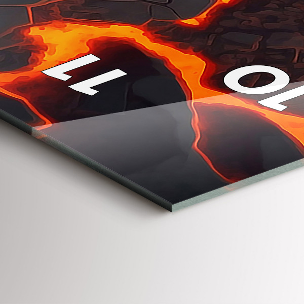 Zegar ścienny pionowy Lawa wulkan