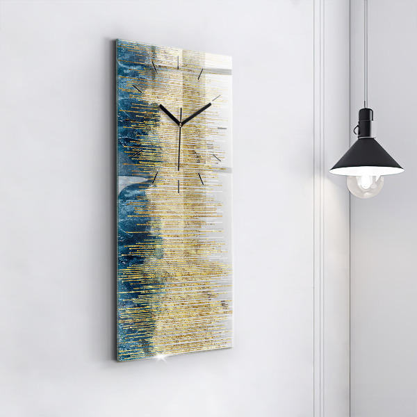 Zegar ścienny pionowy Dekoracyjny wzór i złoto