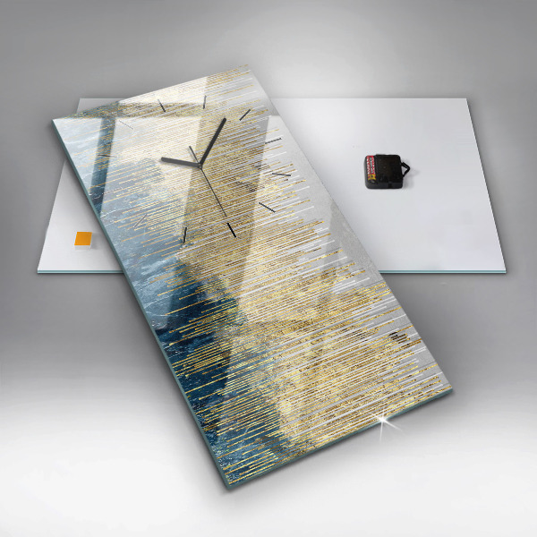 Zegar ścienny pionowy Dekoracyjny wzór i złoto