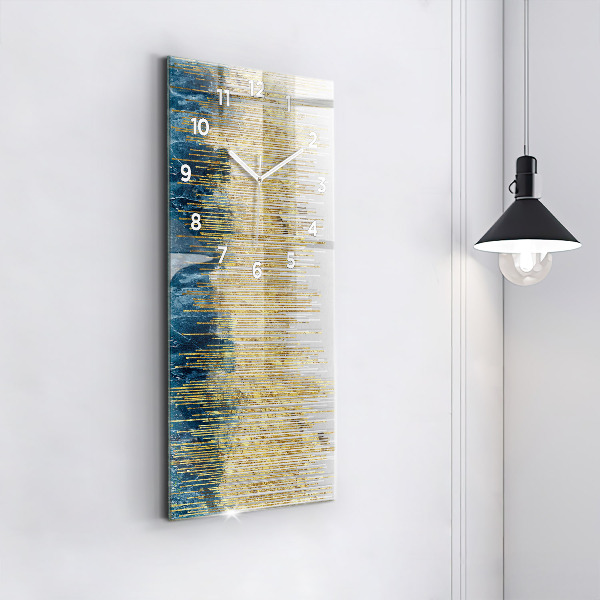 Zegar ścienny pionowy Dekoracyjny wzór i złoto