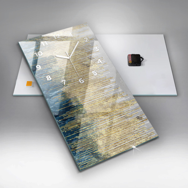 Zegar ścienny pionowy Dekoracyjny wzór i złoto