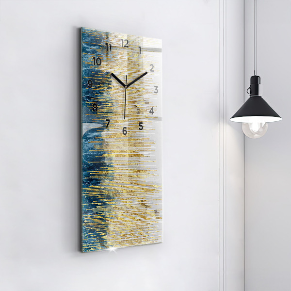 Zegar ścienny pionowy Dekoracyjny wzór i złoto