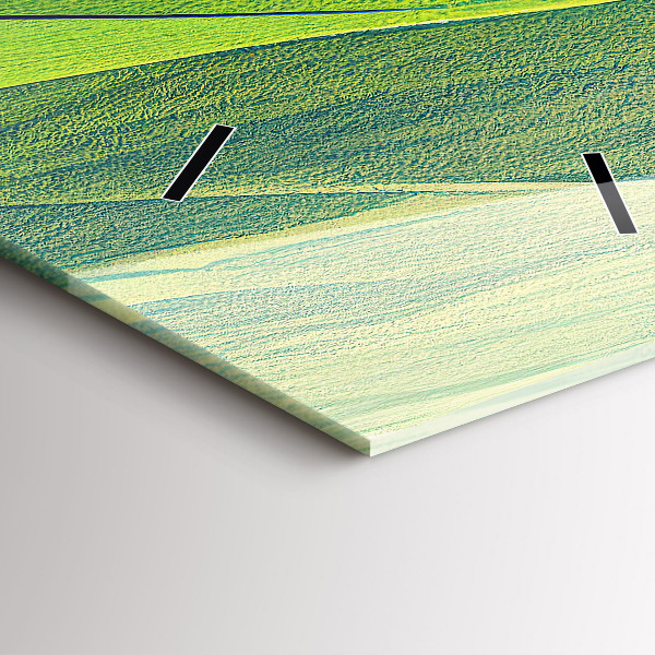 Zegar ścienny pionowy Abstrakcja zielone pola