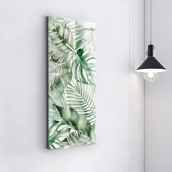 Zegar ścienny pionowy Malowane liście roślin