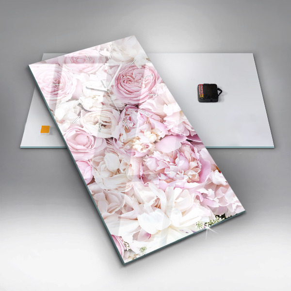 Zegar ścienny pionowy Dekoracyjne kwiaty