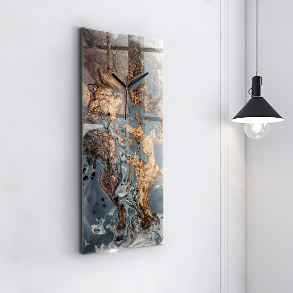 Zegar ścienny pionowy Marmur złota abstrakcja