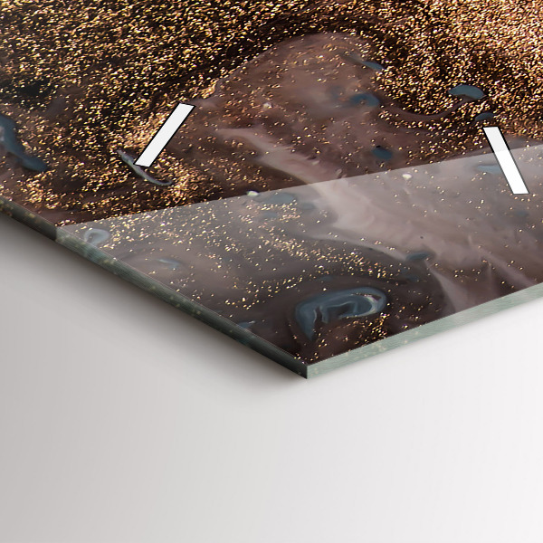 Zegar ścienny pionowy Marmur złota abstrakcja