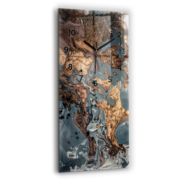 Zegar ścienny pionowy Marmur złota abstrakcja