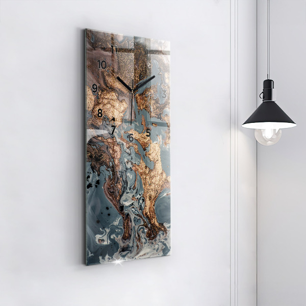 Zegar ścienny pionowy Marmur złota abstrakcja
