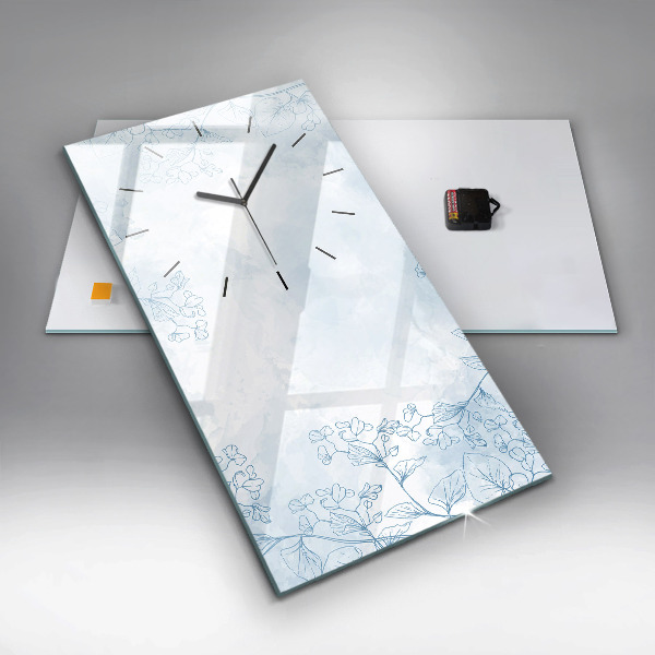 Zegar ścienny pionowy Szkic roślin